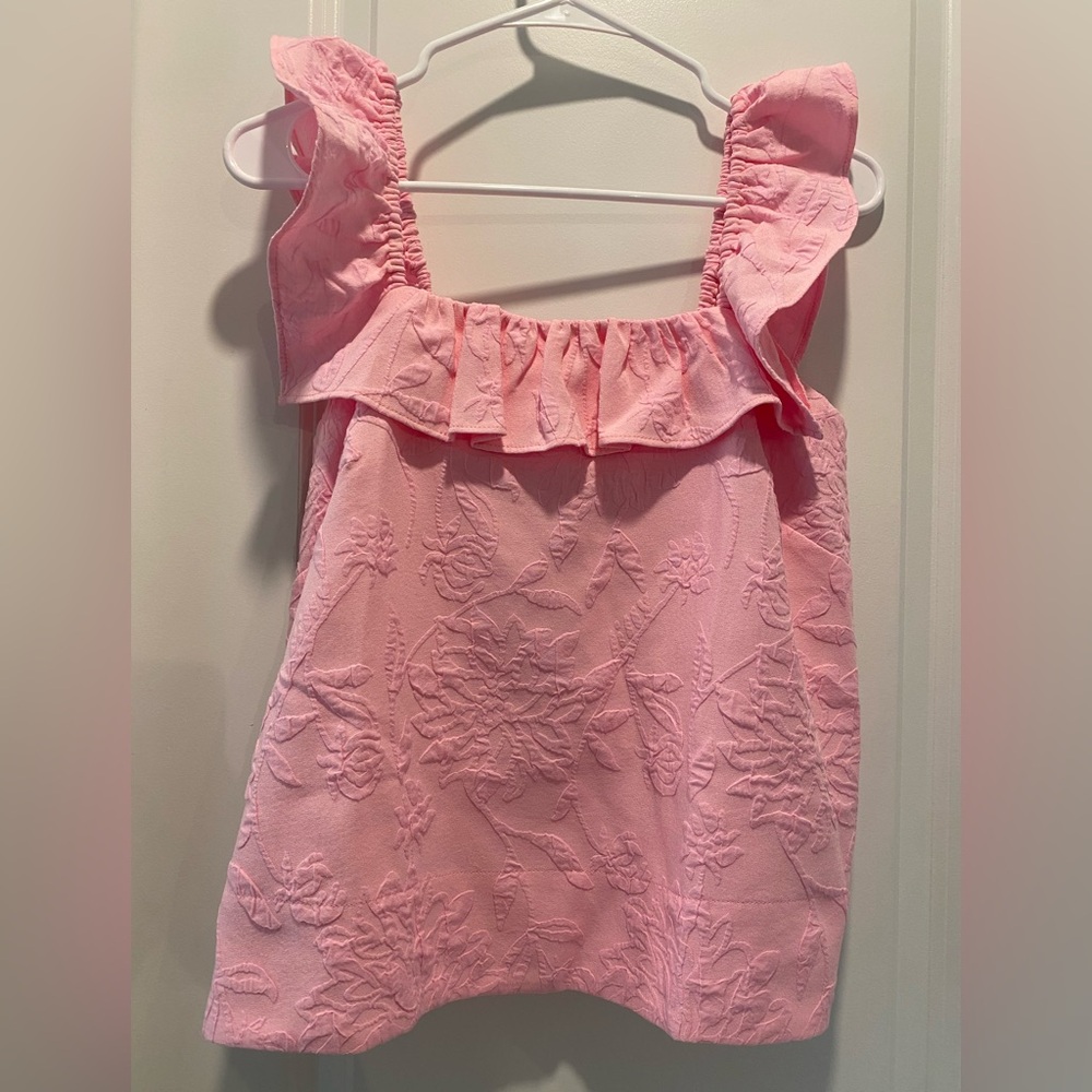 Lilly Pulitzer Zoya Ruffle Pink Top - Size 00.  NWT